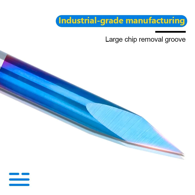 XCAN-brocas de grabado CNC de 6mm, cortador de PCB de 3 bordes, enrutador Triangular recubierto de Nano azul, para madera, Jade, grabado en relieve