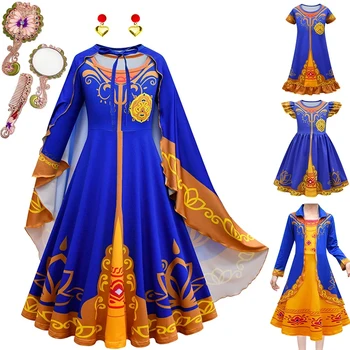 2024 dedektif Mira elbise kız giysileri için cadılar bayramı çocuklar Cosplay parti maskeli kostüm çocuk genç fantezi kız giyim
