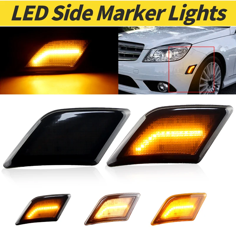 

2 pieces Front Bumper Signal LED Side Marker Lights For Mercedes Benz W204 C230 C250 C300 C350 C63 AMG Car Side Lamp 2048200121