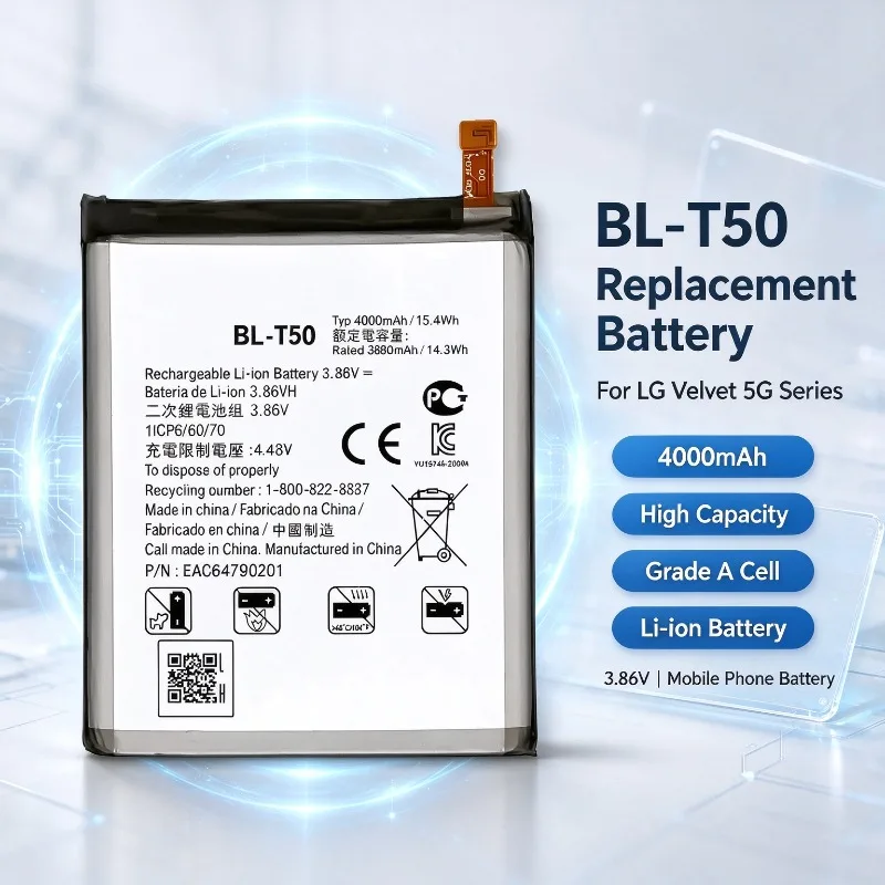 BL-T50 Battery For LG Velvet 5G LM-G900N LM-G900EM LM-G900 LM-G900TM LM-G900V, Grade A Replacement Mobile Phone Battery
