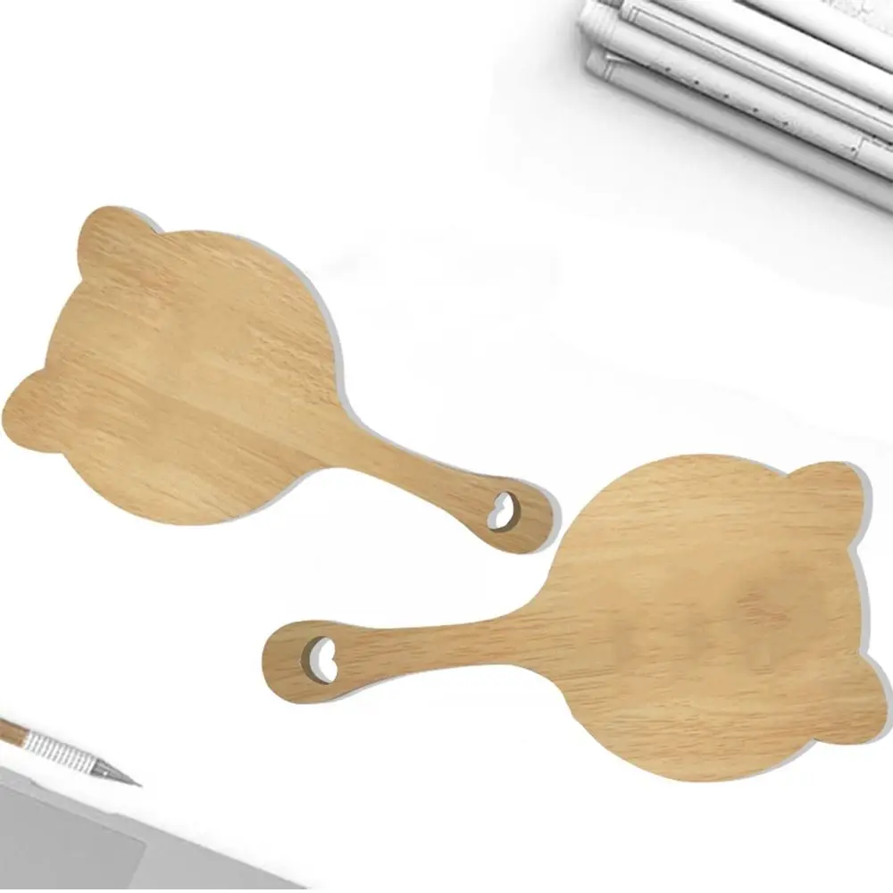 Espejo de maquillaje creativo con mango de un solo lado con orejas de animales, espejo de mano con orificio para colgar, espejo cosmético portátil