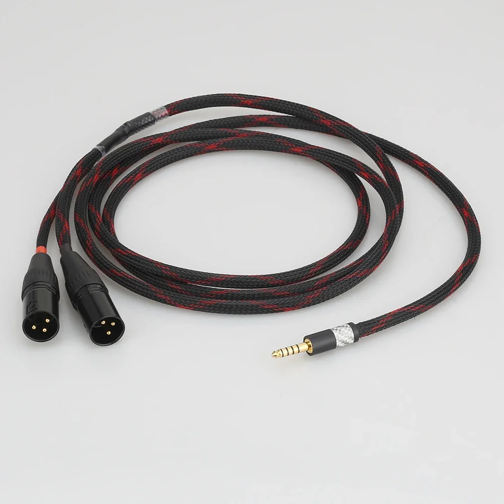 Equilíbrio de alta fidelidade 4.4mm para 2 xlr macho cabo de áudio de 3 pinos para 2 rca cabo atualizado para mp3 pha2a wm1a 1z zx300a dac amp