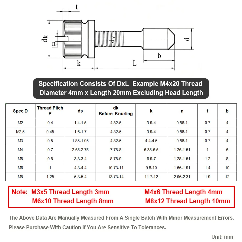 Knurled High Head Captive Screw Half Thread Slotted 304 Stainless Steel Hand Twist Anti Fall Off Retaining Fastener M2 M3-M8