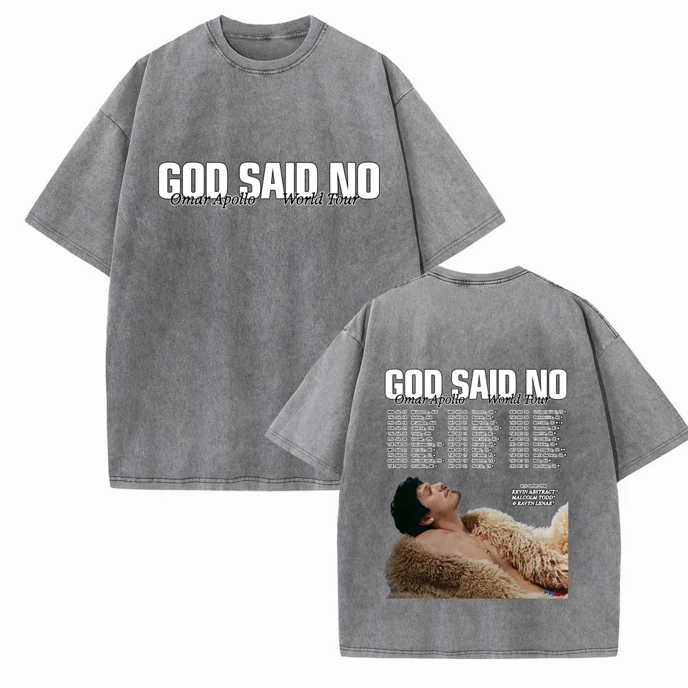 Omar Apollo God Said No Tour 2024 Shirts Music Fans Gift Unisex Vintage Harajuku Short Sleeve O-Neck Cotton Summer Casual