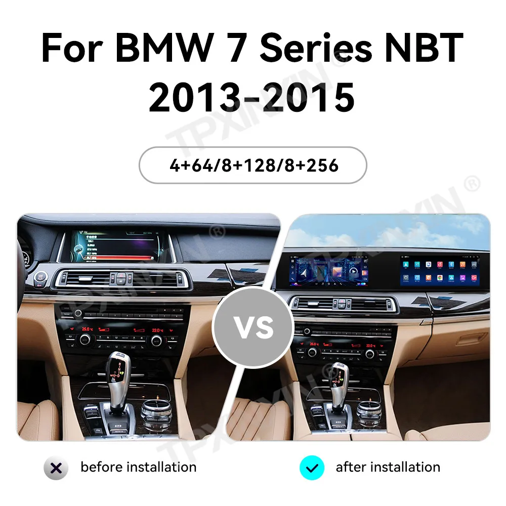 12.3 Inch Dual QLED Screen Android13 For BMW 7 Series NBT 2013-2015 CIC Car Radio CarPlay GPS Navi Multimedia Player Head Unit