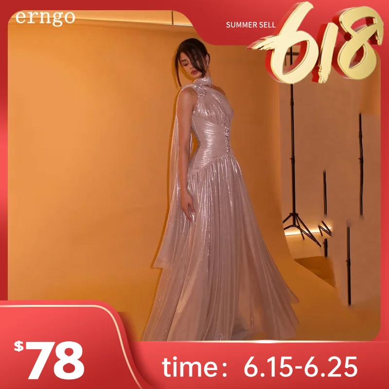 

Verngo Shiny Prom Gown One Shoulder A Line Long Formal Occasion Dresses Women Sequined Tight Prom Party Gowns Customized
