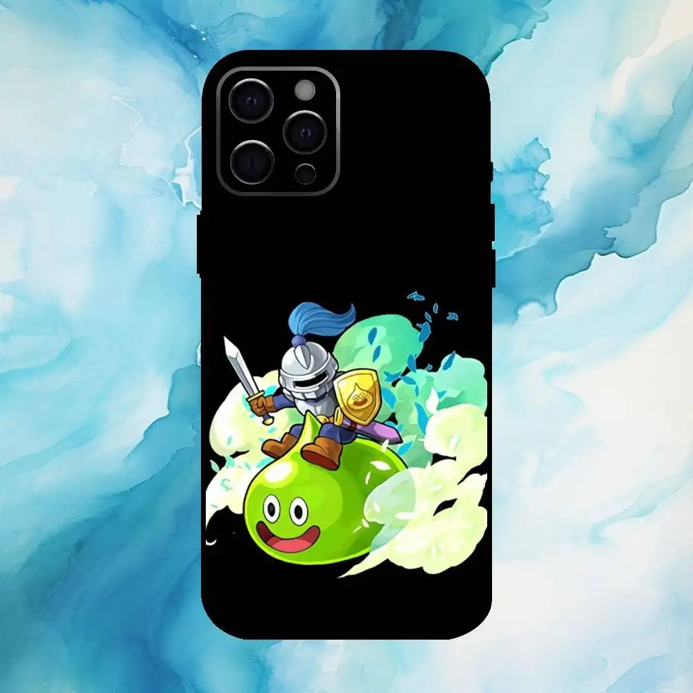 حافظة هاتف D-Dragon Q-Quest Slime لهاتف iPhone17,16,15,14,13,12,11 Plus، Pro Max غطاء أسود ناعم #4