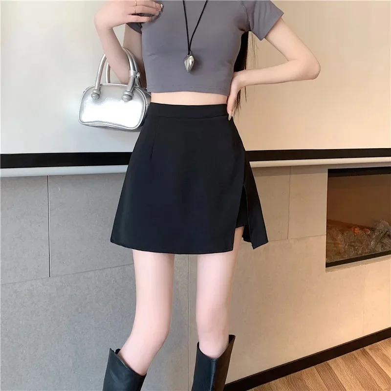 Elegant Black Bodycon Skirt For Women High-Waisted Slimming Medium-Length A-Line Summer 2024 New Arrival One-Step Skirt