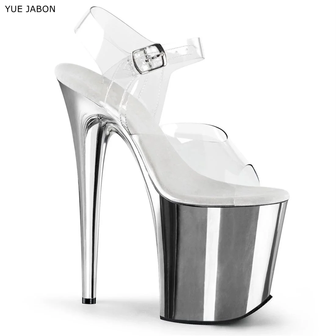 

Transparent Buckle Spring Autumn NightClub Stilettos 20cm Thin Heels Ankle boots Platforms shoes Woman Botas Mujer Party pumps