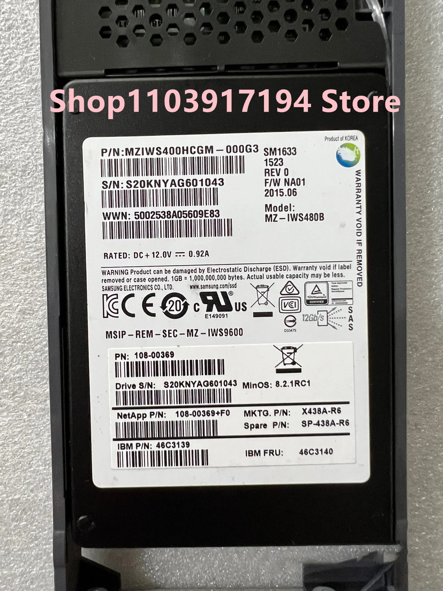 FOR NetApp X438A-R6 SP-438A-R6 400gb SAS SSD 46C3140 46C3139 DS2246 ds224c Solid state storage hard disk