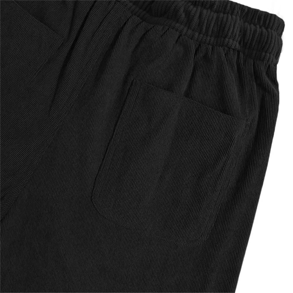 Herren Cordhose Einfarbig Lässige Lange Hose Mode Hip-Hop Streetwear Locker Sitzende Männliche Hose im Schlichten Stil – Detail 9
