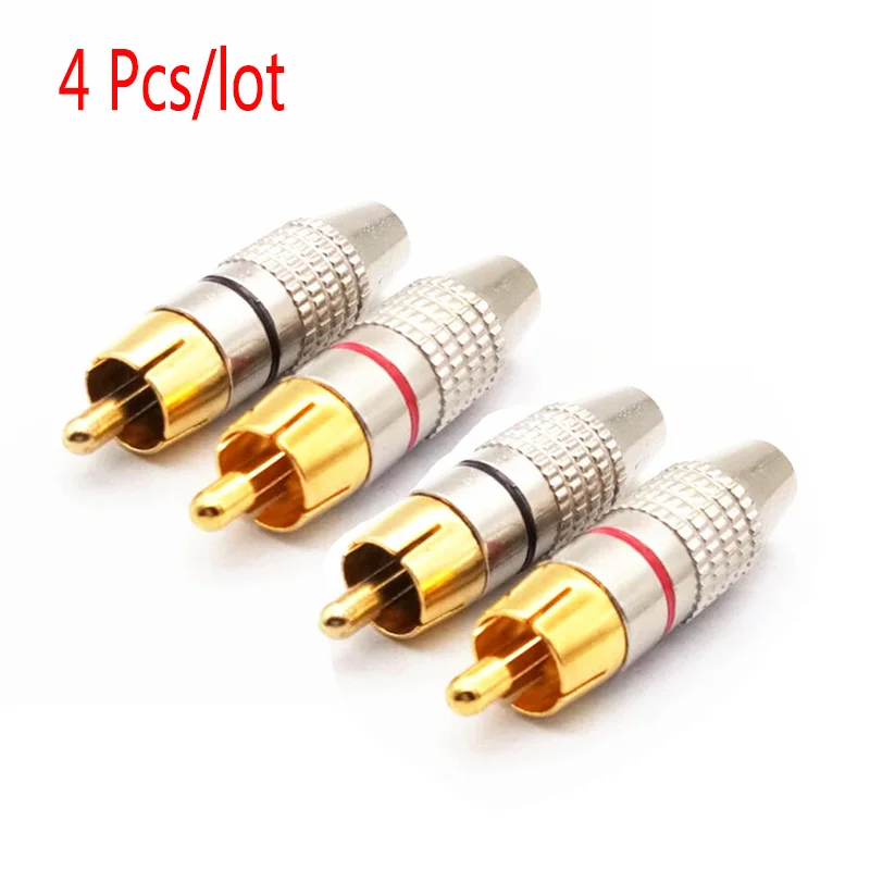 RCA Male Connector Non Solder plug Adapter for Audio Cable Plug Video CCTV camera Solder-Free RCA Plug Audio Video Locking Cable