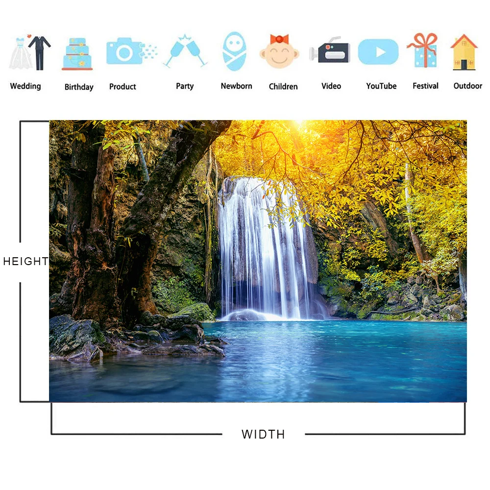 Nature Scenery Ancient Building Waterfall Flower Photo Backdrop Baby Portrait Photocall Banner Decoration Photography Background
