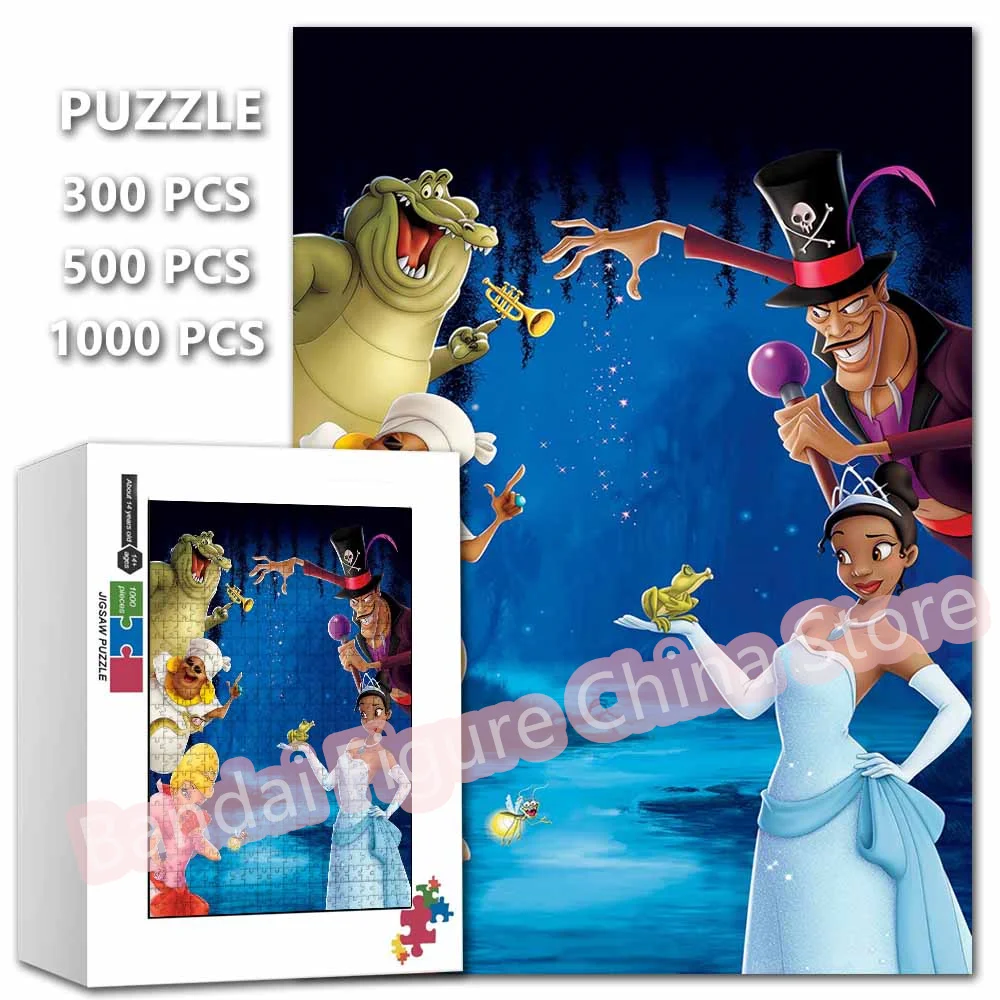 Disney Cartoon Jigsaw Puzzles The Princess and The Frog 300/500/1000 Pieces Puzzle for Kids Stress Relief Intelligence Toys