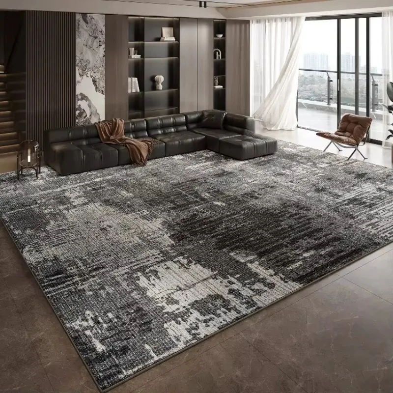 Luxury Black Waterproof Bedroom Rug Thick Noise Reducing Bedside Carpet for Living Room