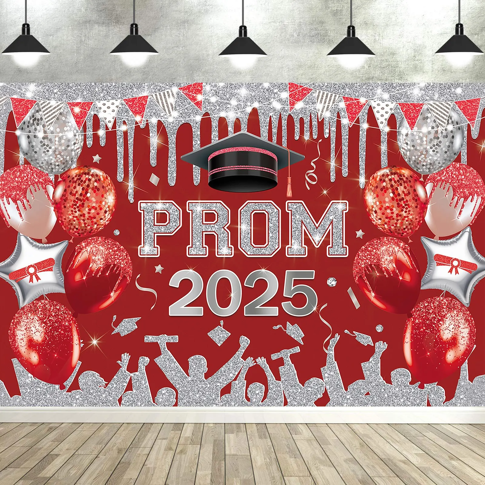 Congrats Grad Banner Congratulations Backdrop Graduation Decorations 2025 Photographic Studio Photo Backgrounds