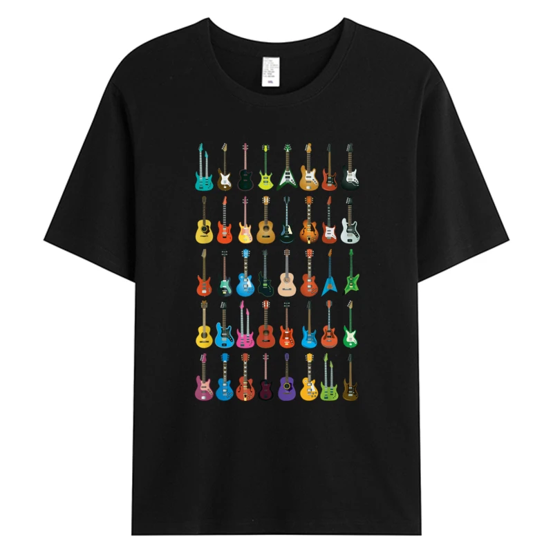 

Cool Love Guitar Tees Men Different Guitars Music Lovers Funny Gift Tshirts Mens Clothing 100% Cotton Graphic T-Shirts Yellow