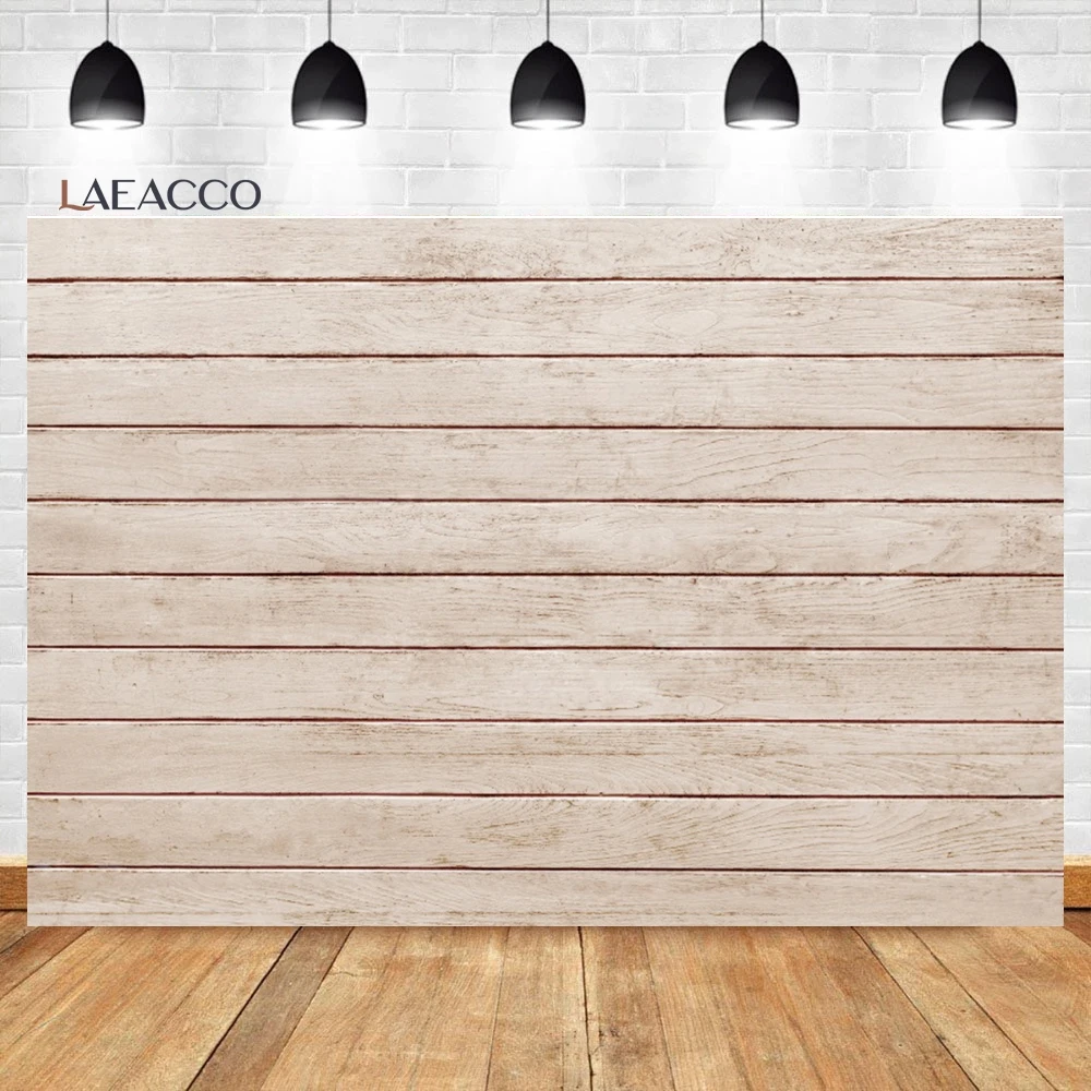 Laeacco Rustic Wood Wall Backdrop Retro Natural Wooden Board Plank Baby Shower Birthday Portrait Custom Photography Background