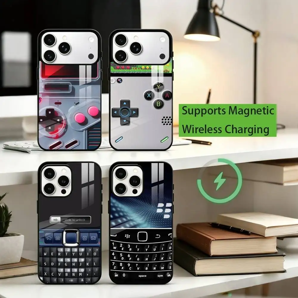 

V-Vintage mobile phone style Phone Case For iPhone17,16,15,14,13,12,11 Plus,Pro Allows magnetic wireless charging