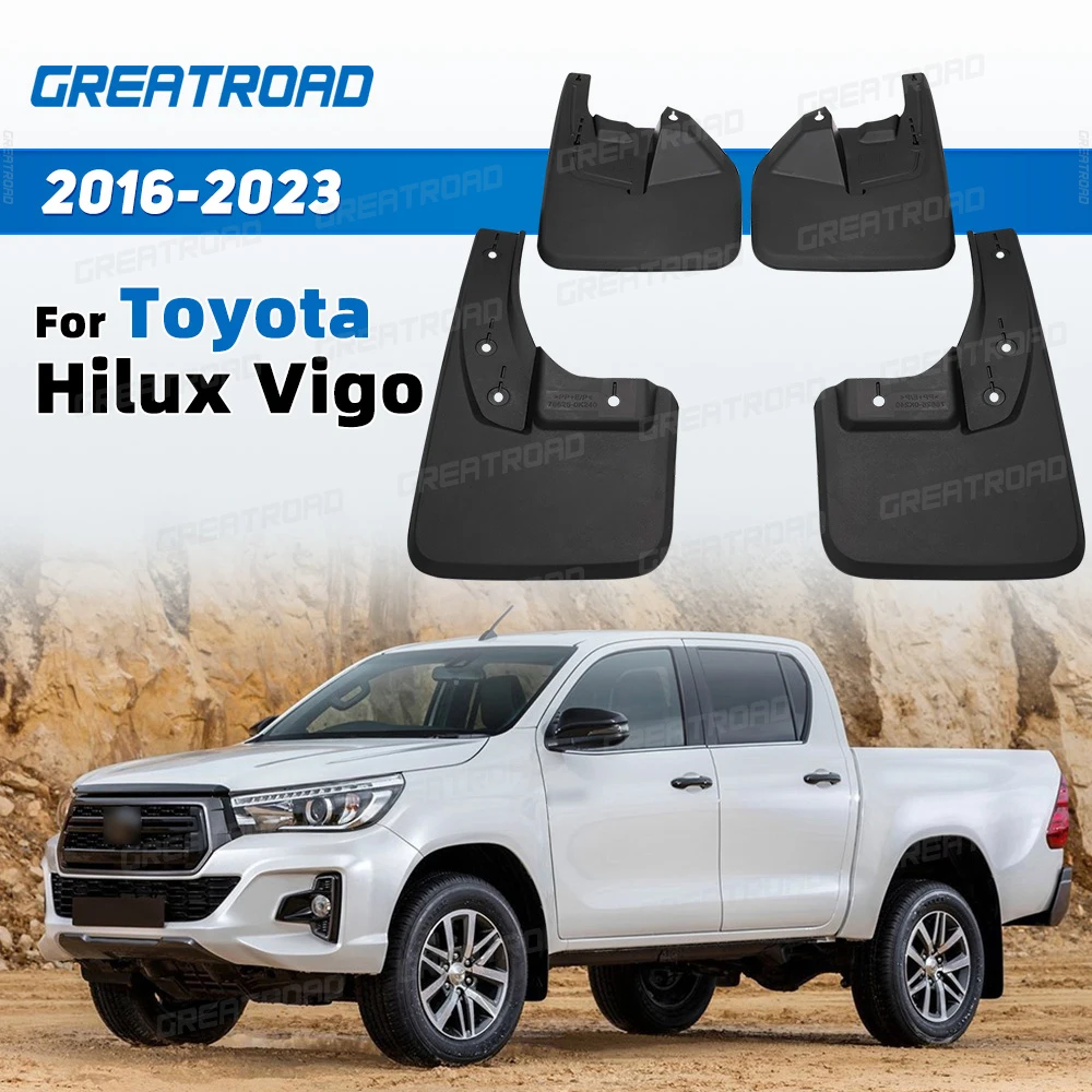 4Pcs Durable ABS Mud Flaps For 2016-2023 2017 2019 2020 2021 2022 Toyota Hilux Vigo Car Mud Flaps Fender Guards Auto Accessories