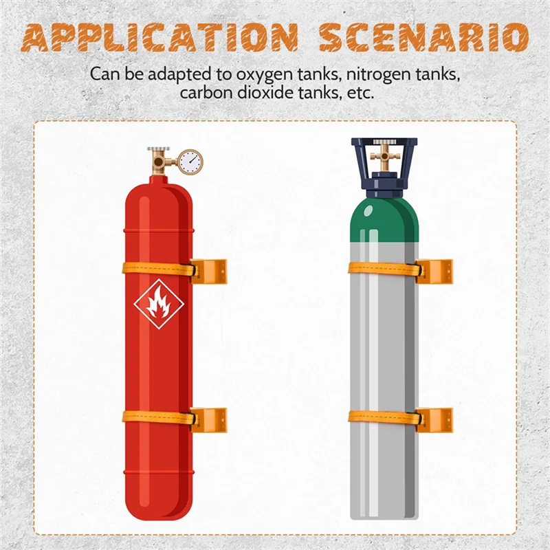 Soporte para tanque de propano ABZL, soporte montado en la pared para cilindro de Gas, soporte para tanque de nitrógeno con tornillos y banda de seguridad