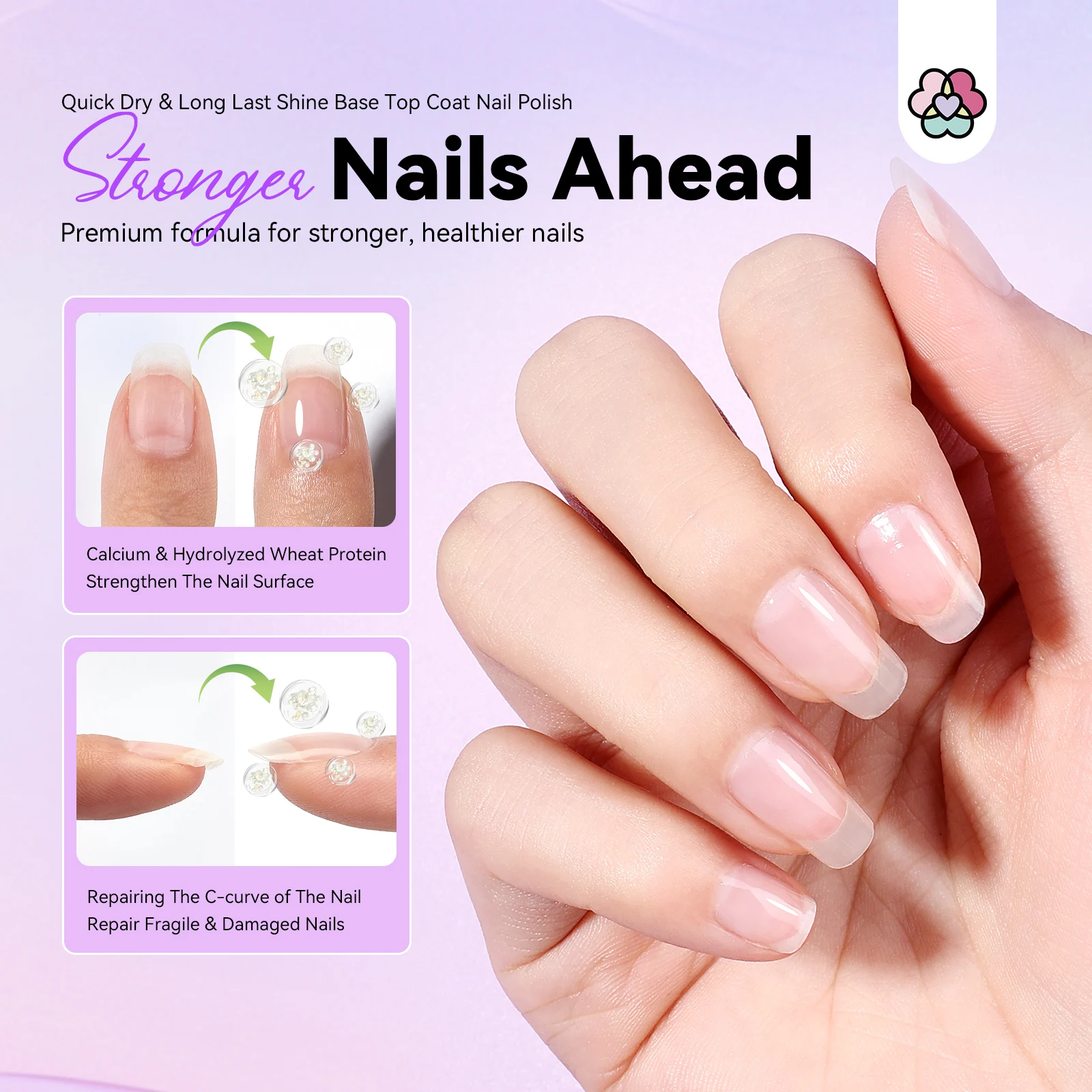 قاعدة أظافر شفافة 2 في 1 من SAVILAND معطف علوي سريع الجفاف وحماية تدوم طويلاً يقاوم التقطيع والبهتان ولمسة نهائية لامعة #5