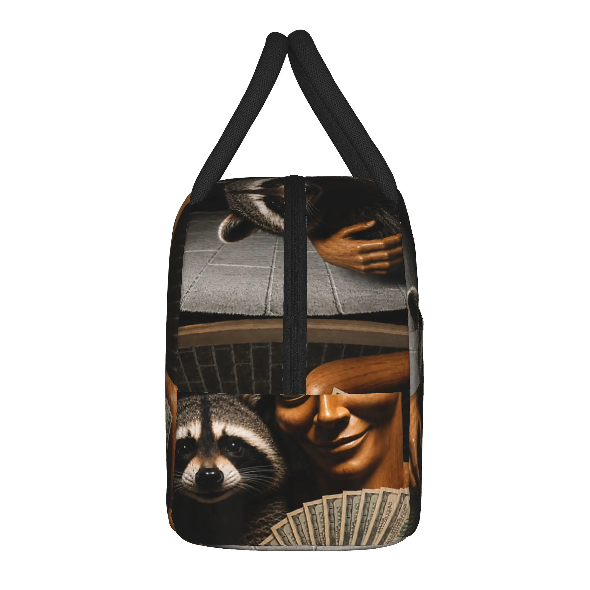 There is Motion at Your Front Tung Tung Sahur Jimothy Money Lunch Bag Cute Lunch Box For Unisex Office Portable Cooler Bag