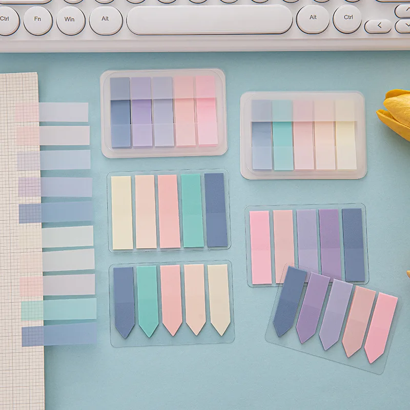Morandi Color Sticky Notes Aesthetic Ins Style Index Tabs Page Markers for Office School Students Memo Pad File Folder Labels