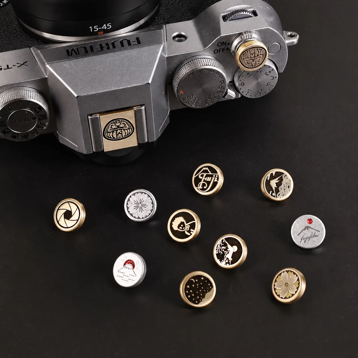 Kamera-Metall-Blitzschuhabdeckung passend für Fuji XT3 XT10 XT20 XT50 X100V X100VI XT30II XT30III mit Gewindeanschluss für Auslöserknopf-Zubehör