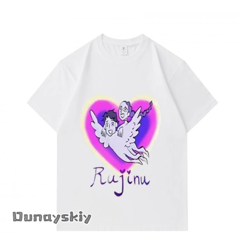 فيلم أنيمي Kpop شيطان تأثيري RUJINU زوجين المشجعين تي شيرت زي جينو رومي القلب الحب ثلاثية الأبعاد الطباعة الملبس تمويه للجنسين الزي