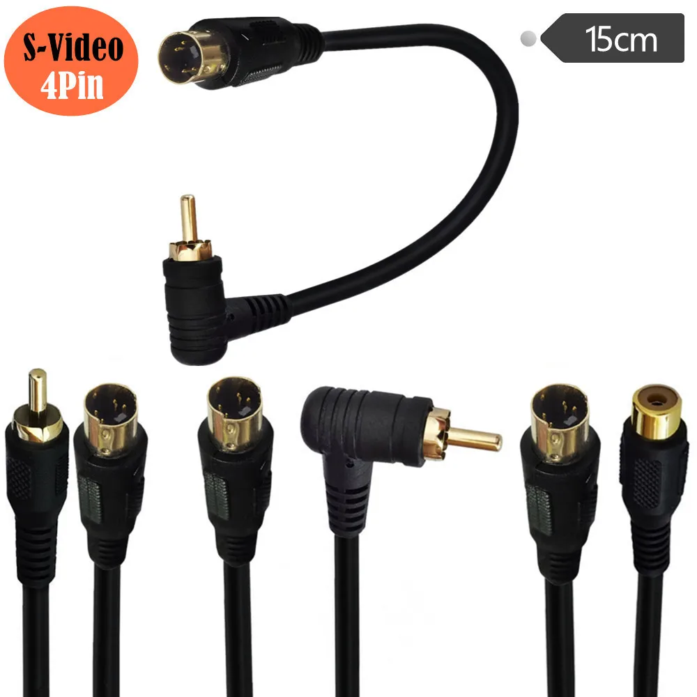 

S-Video Cable, Ancable S-Video 4Pin Mini DIN Male to RCA Composite Adapter Cable to Connect PC Laptops with 4-Pin S-Video Jacks