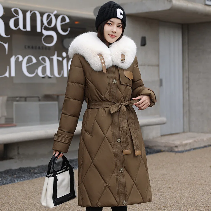 2023 New Parka Women Winter Coats Long Down Cotton Jackets Women Thick Warm Fur Hooded Parkas Winter Jacket Female Overcoat Coat