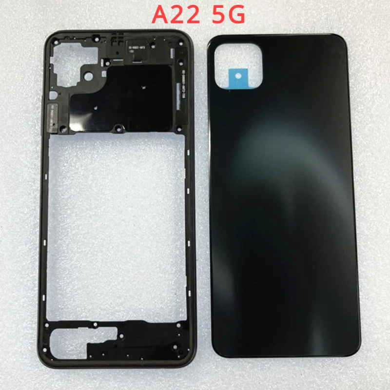 For Samsung Galaxy A22 4g 5g A225 A226 Phone Housing Case Middle Frame Cover+Battery Back Cover Rear Door Lid Replacement Parts