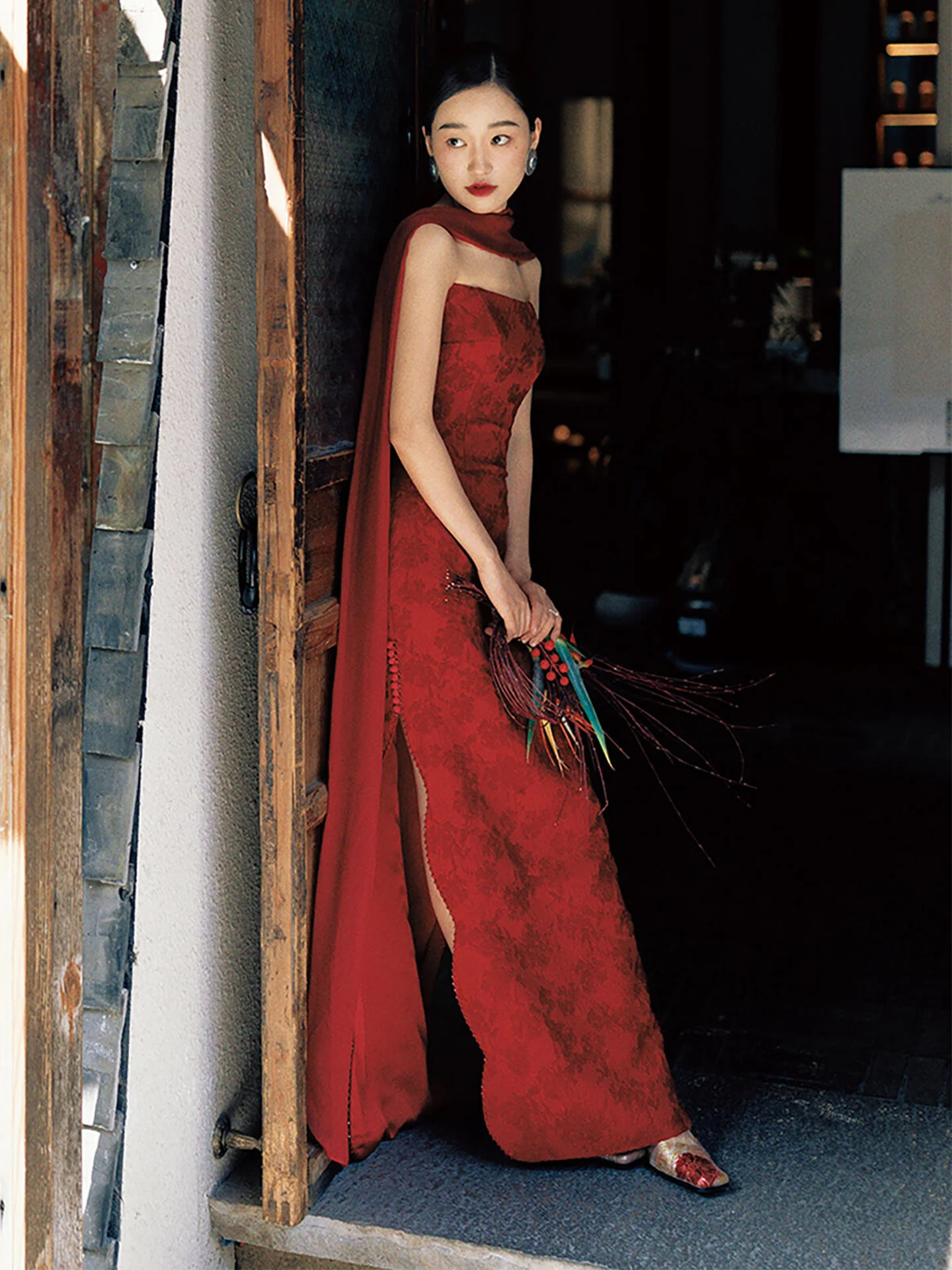 

Белое свадебное платье Ele для невесты с молнией, в ретро-стиле, с завышенной талией, длинная юбка, настраиваемое, для китайской церемонии помолвки