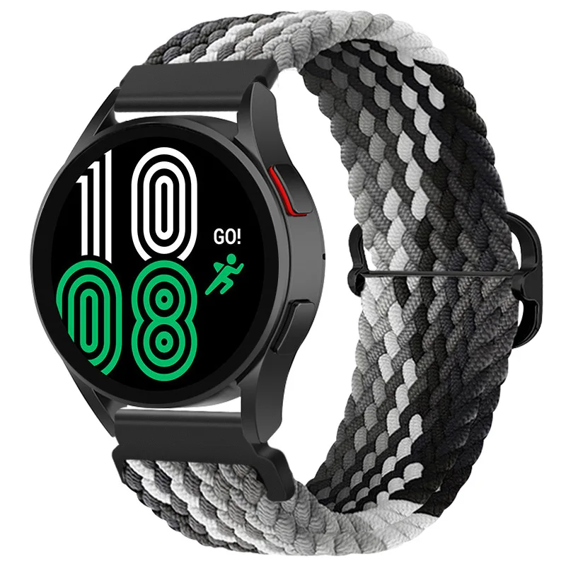 22mm 20mm Nylon Braided Loop Strap For Samsung Watch 5/4/3 Active 2 Huawei Watch GT Fabric Bracelet Belt For Amazfit GTR/Stratos