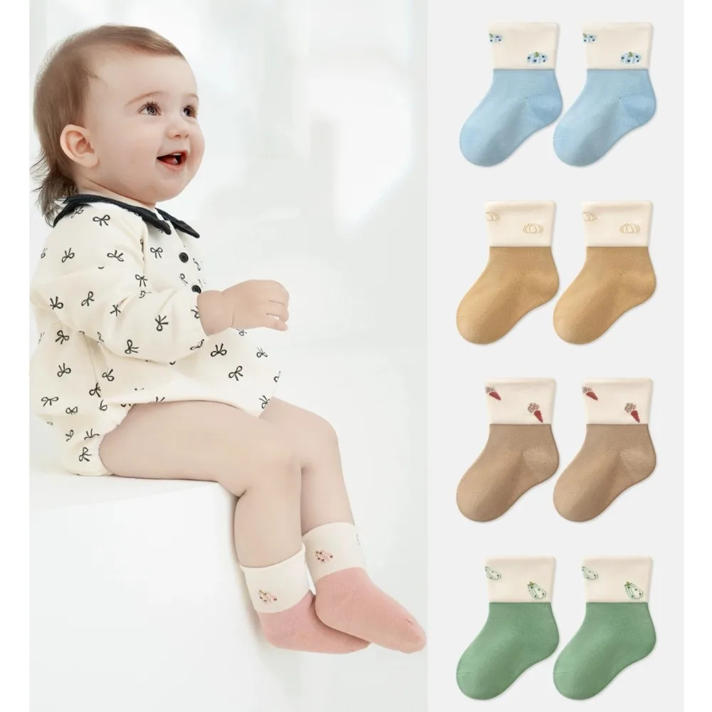 

5 Pairs Cartoon Baby Socks Cute Bowtie Pattern Soft Cotton Knit Baby Girl Kids Boy Newborn Boys Children's Socks for 0-5 Years