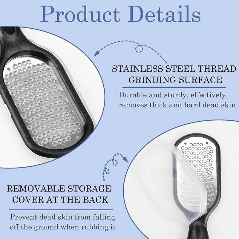 Outils de pédicure professionnels, lime à callosités en acier inoxydable, dissolvant de peau morte, grattoir pour les soins des talons, 1/2/3 pièces