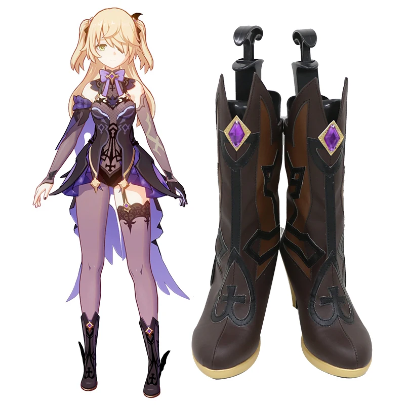 Game Genshin Impact Cosplay Shoes Fischl Prinzessin der Cosplay Shoes Halloween Party Daily Leisure Shoes Sandal Boot New