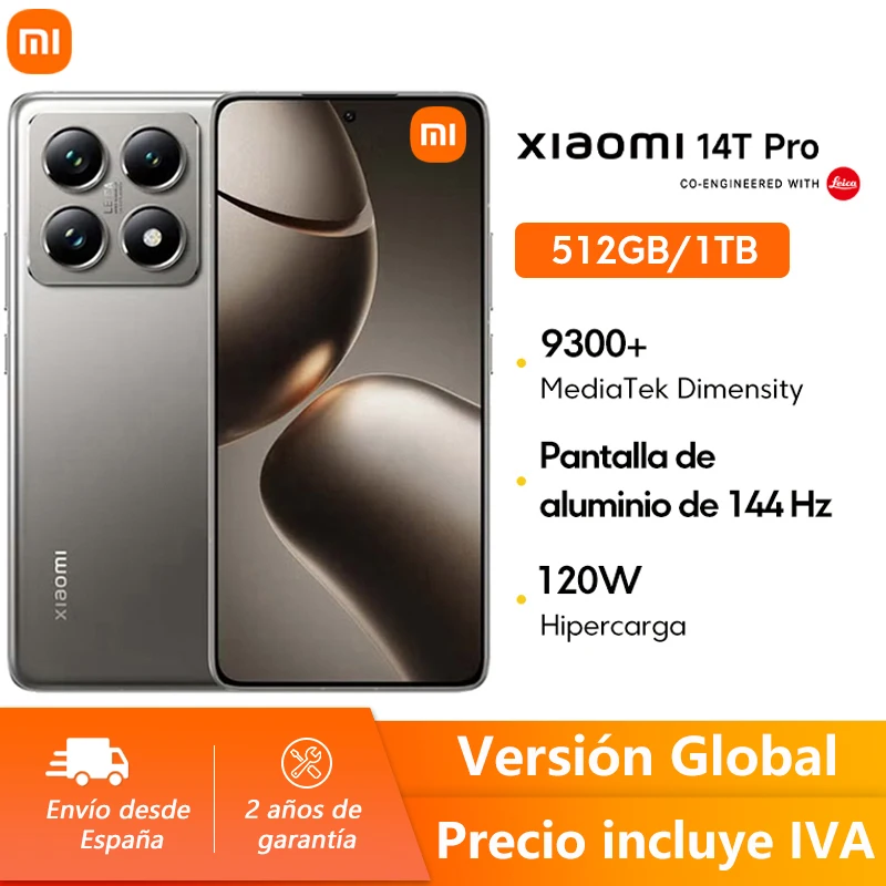 Xiaomi 14T Pro 5G versione globale Smartphone Dimensity 9300+ schermo AI 144 Hz Telecamera Leica