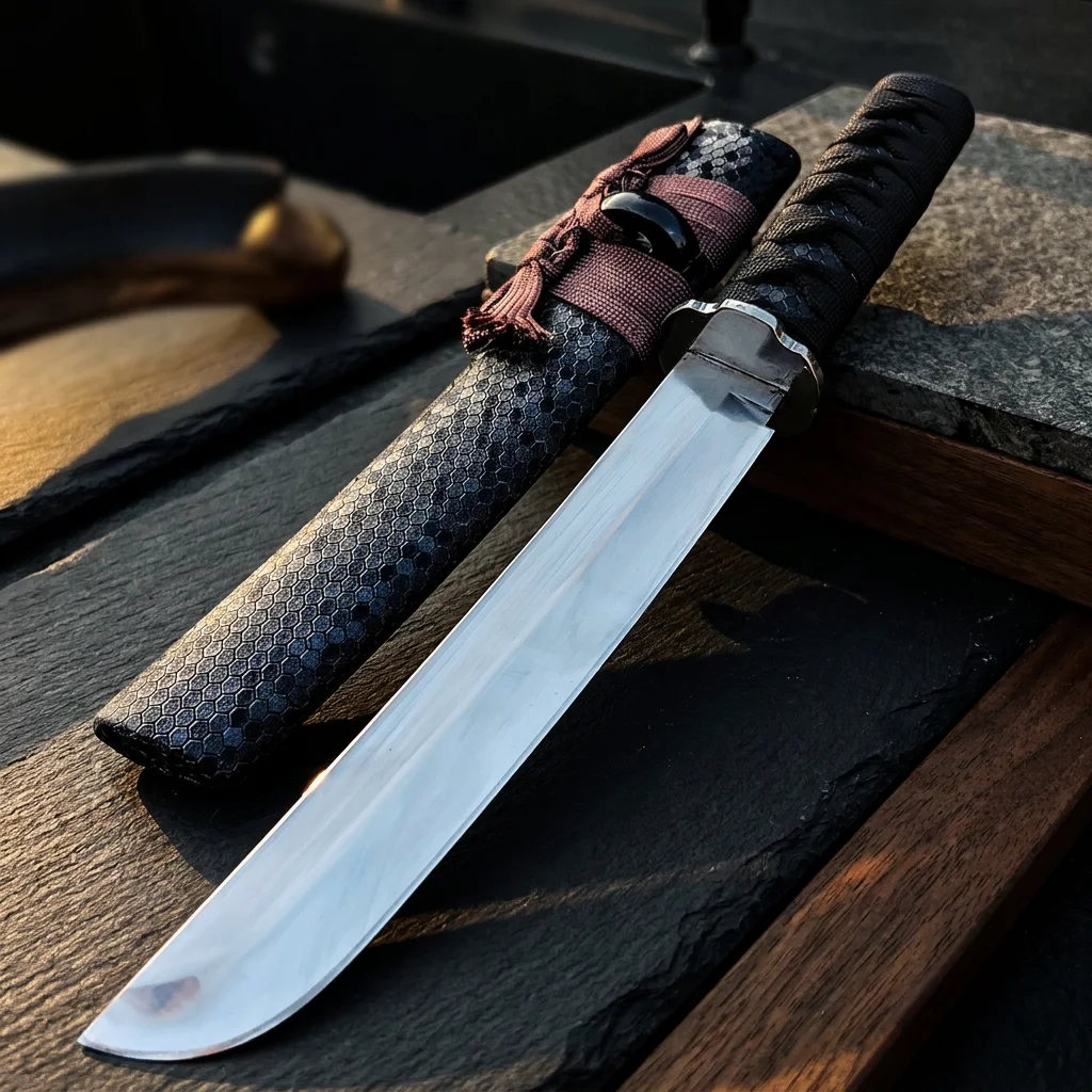 Faca de cozinha profissional, afiada, forjada à mão, com alta dureza. Novo modelo 2026 de faca japonesa para cortar carne com bainha.