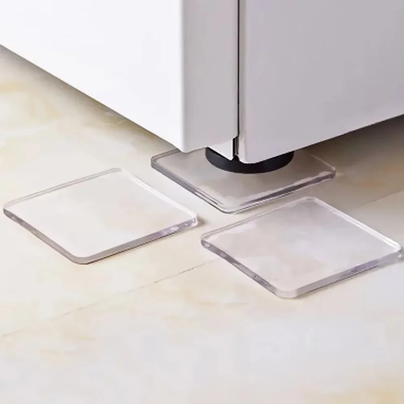 4pcs/Set Transparent Anti Vibration Shock Absorbing Pad Mat Washing Machine Self Adhesive Mute Anti-Shock Protection Porte Pad