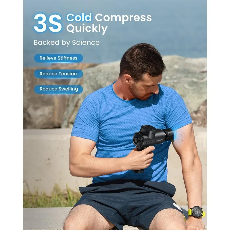 Thermacool Massage Gun Deep Tissue with Heat and Cold Head, FSA HSA Eligible, Handheld Muscle Massager with Carry Case