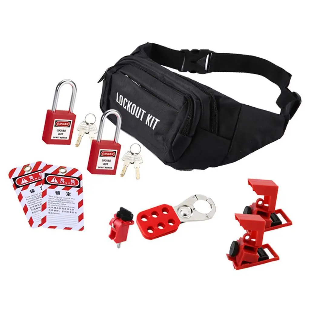 

1 lot Miniature Padlock Circuit Breaker Lockout Kit with Bags Safe