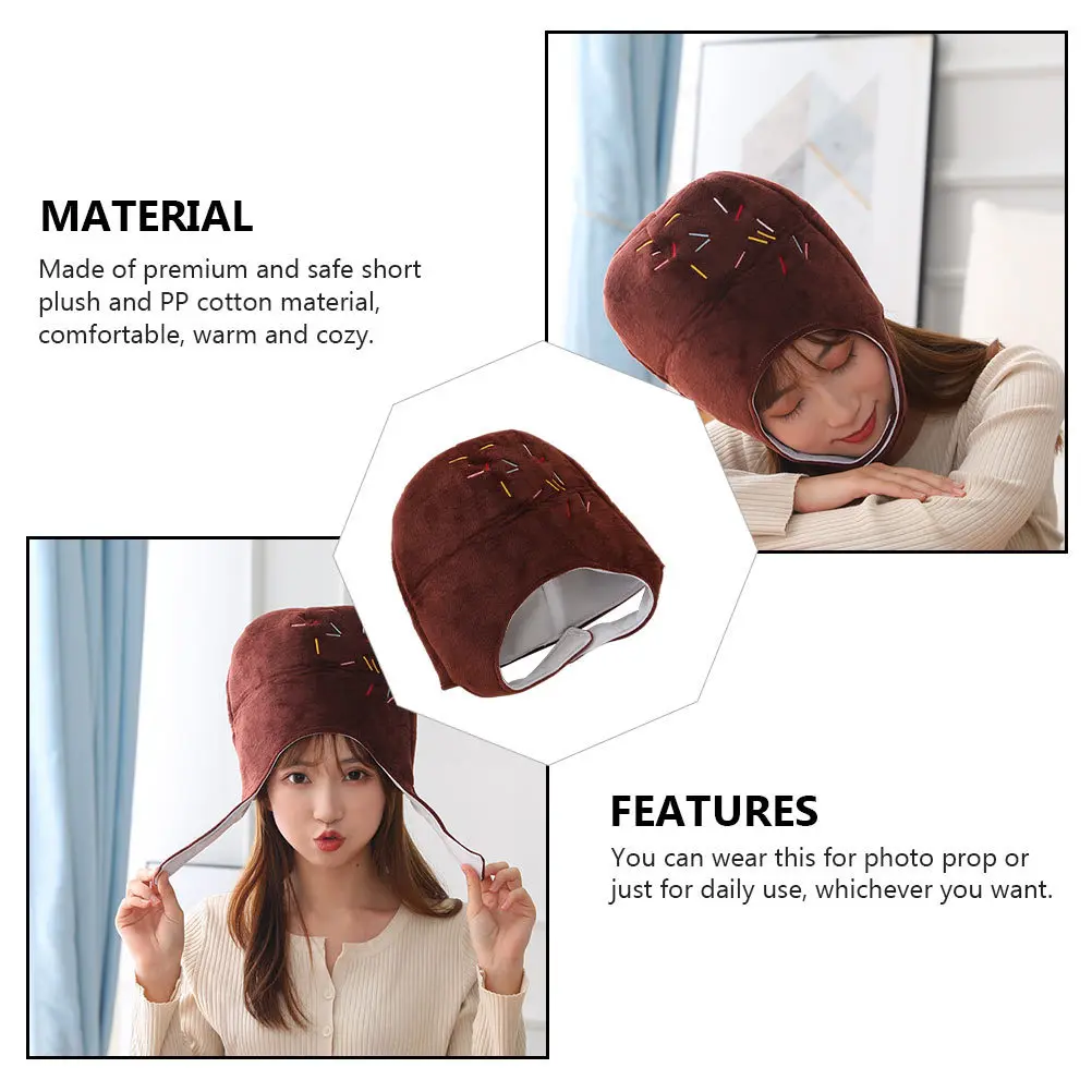 

1pc Carnival Decoration Chocolate Hat Decor Prop Shaped Head Cover Premium Comfortable Party Decoration Photo Prop Hat
