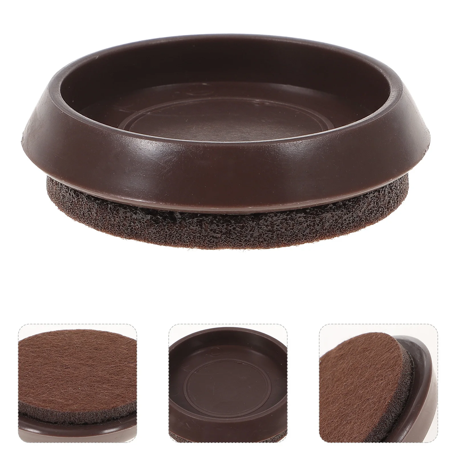 

10Pcs Felt Furniture Caster Cups Non-Slip Chair Wheel Stoppers Floor Protectors for Desks Recliners Dressers Pianos Hardwood