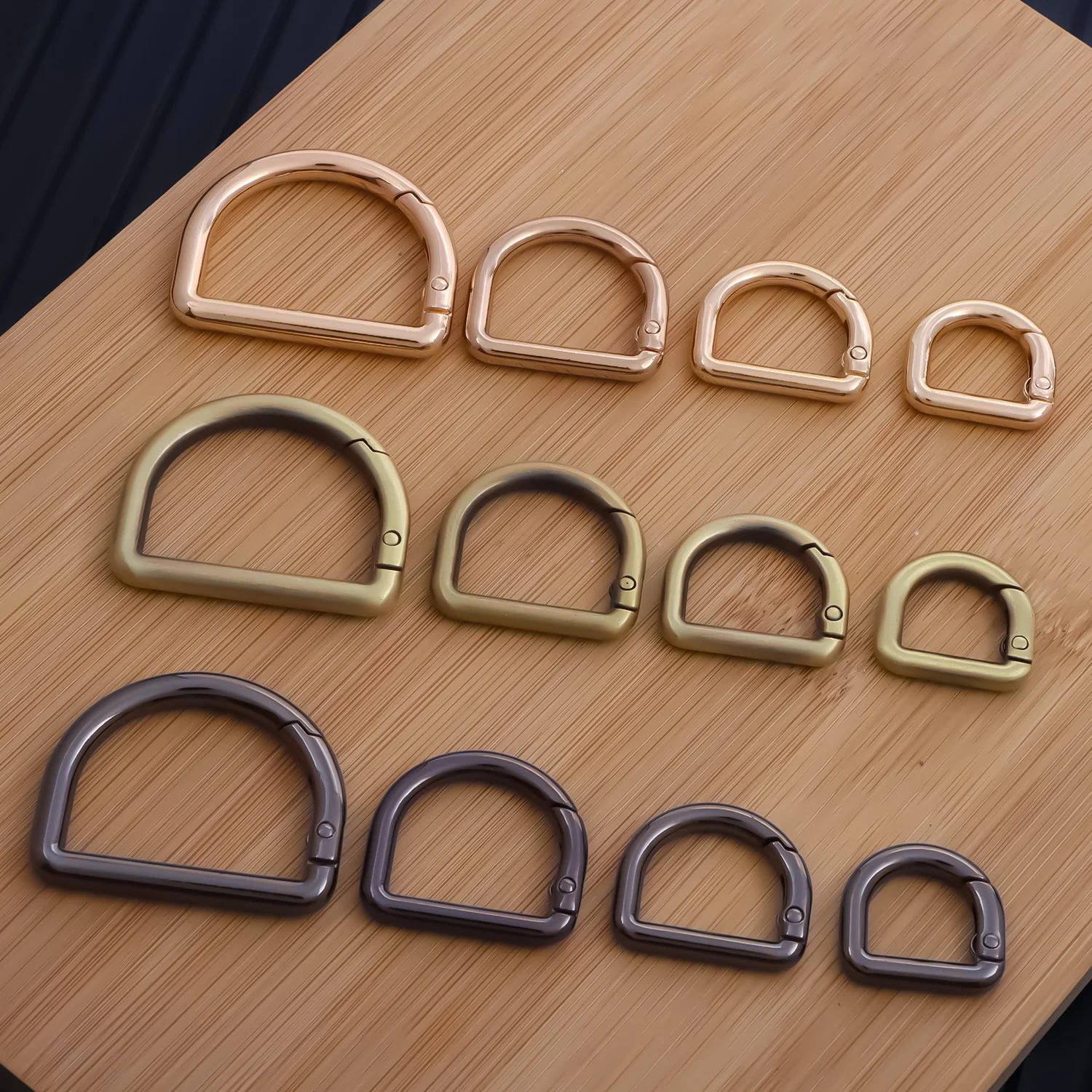 5Pcs D Spring Snap Hook, Metal Keychain Spring, Backpack Clips, Key Chain Hooks for Webbing Buckle, Keyrings, Purse Chain