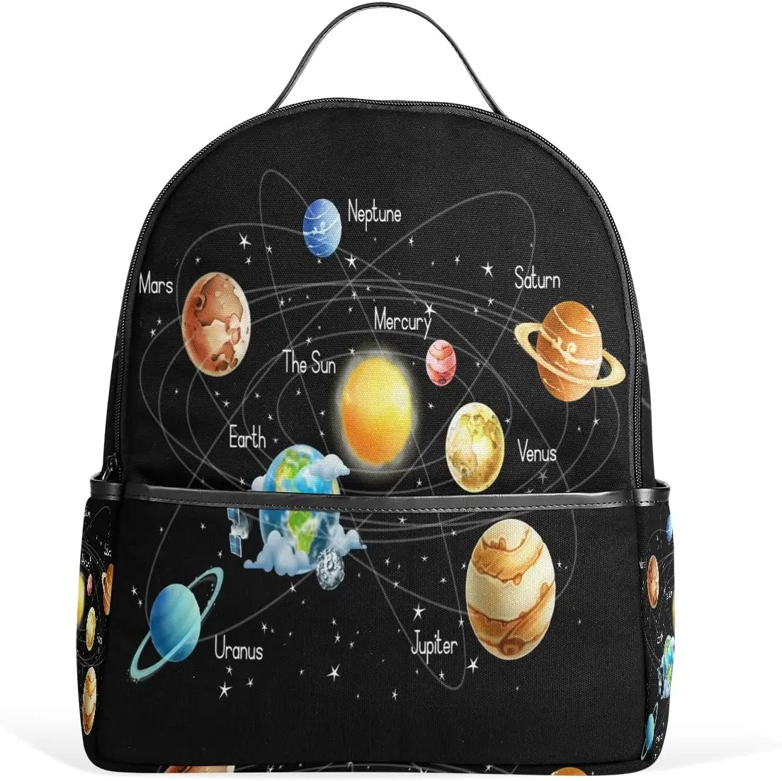 Solar System Space Planet Polyester Backpack School Travel Bag