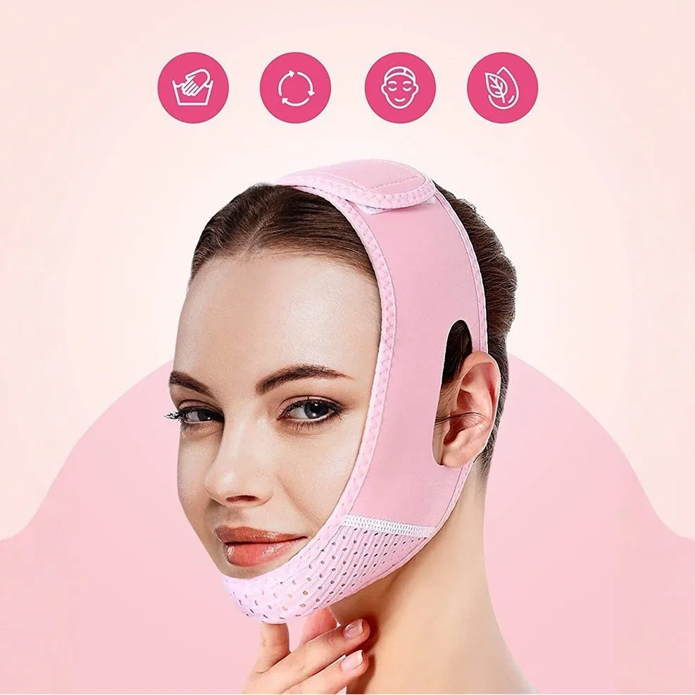 フェイススリミング包帯 フェイスリフティングバンド Vラインシェイパー あご頬リフトアップベルト 女性用フェイシャルマッサージストラップ 美肌ケアツール