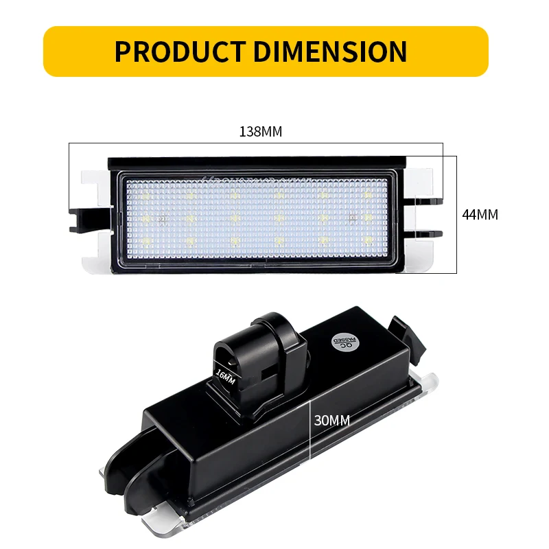 2PCS LED Number License Plate Lights Lamp FOR Dacia Logan Sandero I All Sedan Estate X90 All Engine First Generation 7700433414