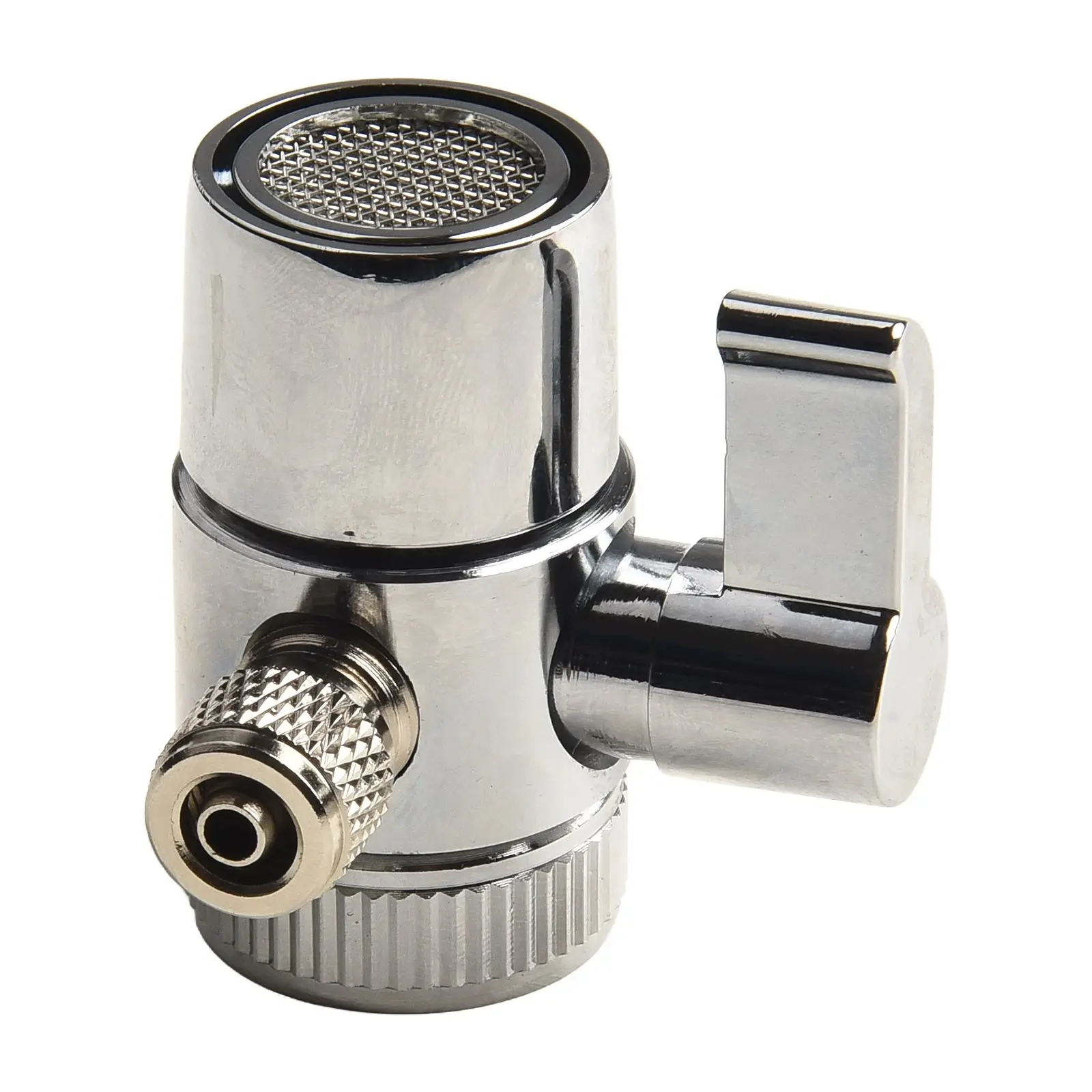 M22 Brass Faucet Splitter Silver Above Counter Water Filter Diverter For 1/4\